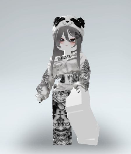 l'avatar roblox de loona avec son bonnet panda